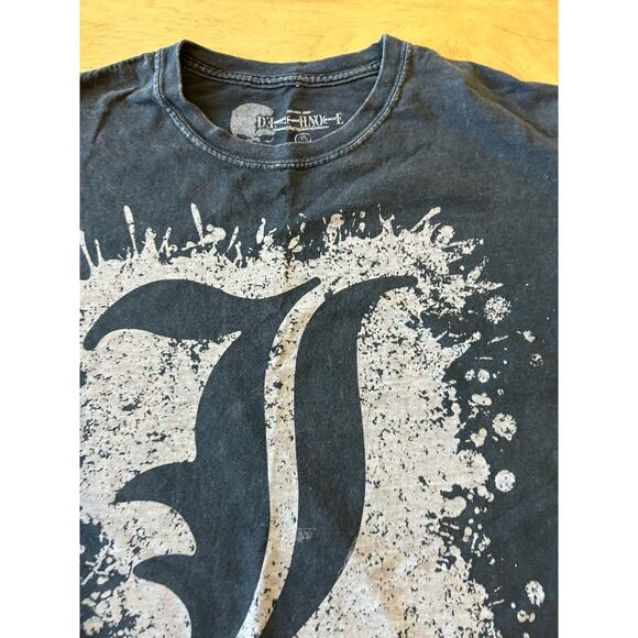 Death Note T-Shirt SKULL Logo Anime graphic print Black Thrashed Grunge Goth M - Picture 8 of 9
